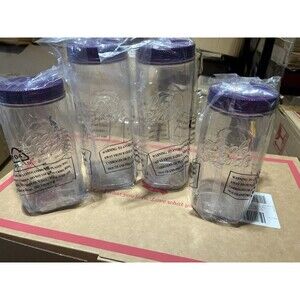 Lock N Lock Set Of 4 Canisters - Purple (2) 1300 ml And (2) 1000 ml